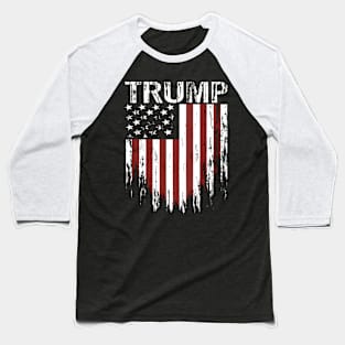 Trump 2024 America Usa Grunge Flag Baseball T-Shirt